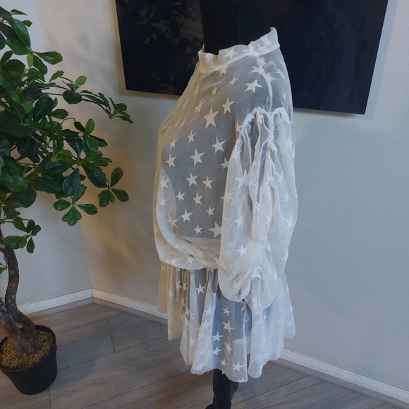 The Curve by Judani Beautiful Mesh lightweight Blouse Plus Size 3X - Picture 4 of 11